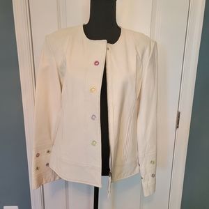 Terry Lewis White Lamb Leather Jacket
